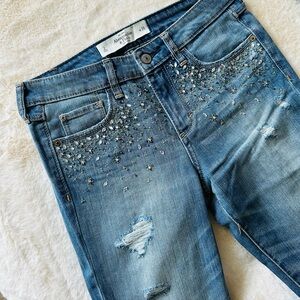 Abercrombie Fitch Distressed Blue Skinny Jeans